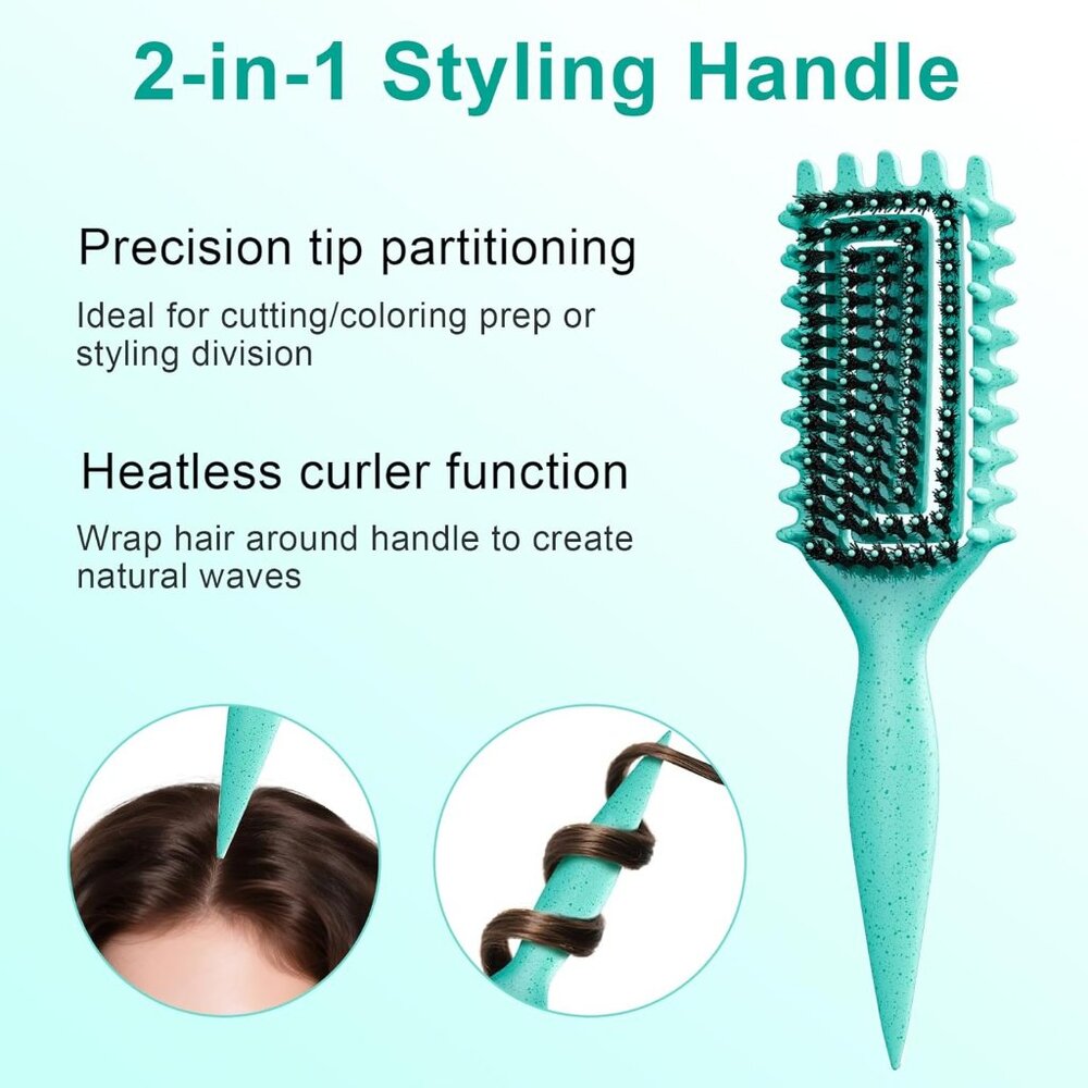 Curly Hair Brush, Curl Defining Brush with Soft Boar Bristles Detangling Tangled - Picture 5 of 8